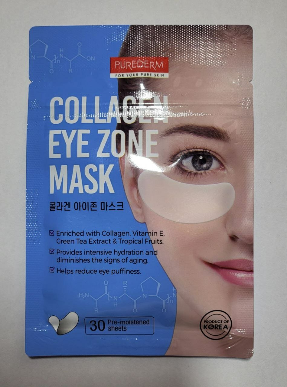 PUREDERM Антивозрастные тканевые патчи для кожи вокруг глаз с коллагеном Collagen Eye Zone Mask