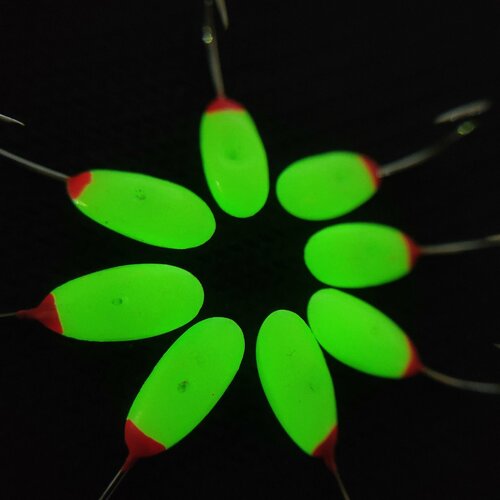 фото Мормышка фосфорная с отверстием , набор 8 шт нет бренда