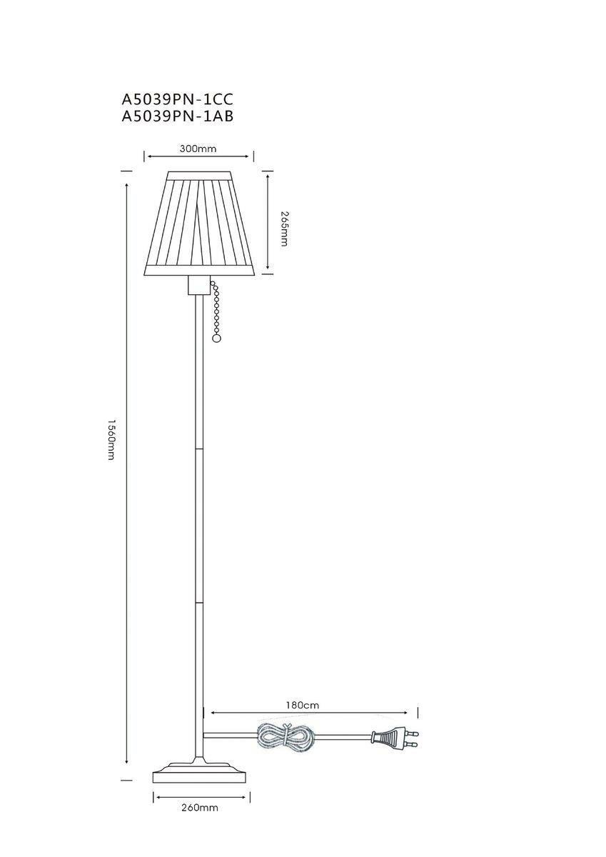 Торшер Arte Lamp MARRIOT A5039PN-1CC - фото №3