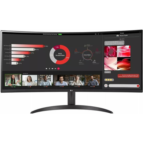 LG Монитор LG 34 34WR50QC-B черный IPS LED 21:9 HDMI матовая 300cd 178гр/178гр 3440x1440 100Hz FreeSync DP WQ 5.9кг монитор samsung s34a650ubc 34 3440 x 1440 100 гц va черный