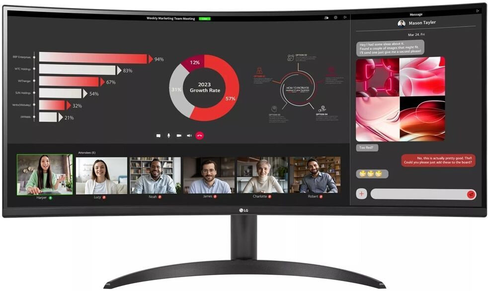 Монитор LG 34" 34WR50QC-B черный IPS LED 5ms 21:9 HDMI матовая HAS 3000:1 300cd 178гр/178гр 3440x1440 100Hz DP WQ 9кг