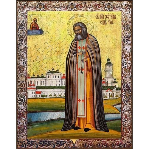 Икона Святой преподобный Серафим Саровский на дереве