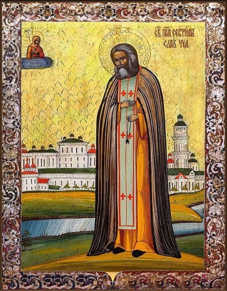 Икона Святой преподобный Серафим Саровский на дереве