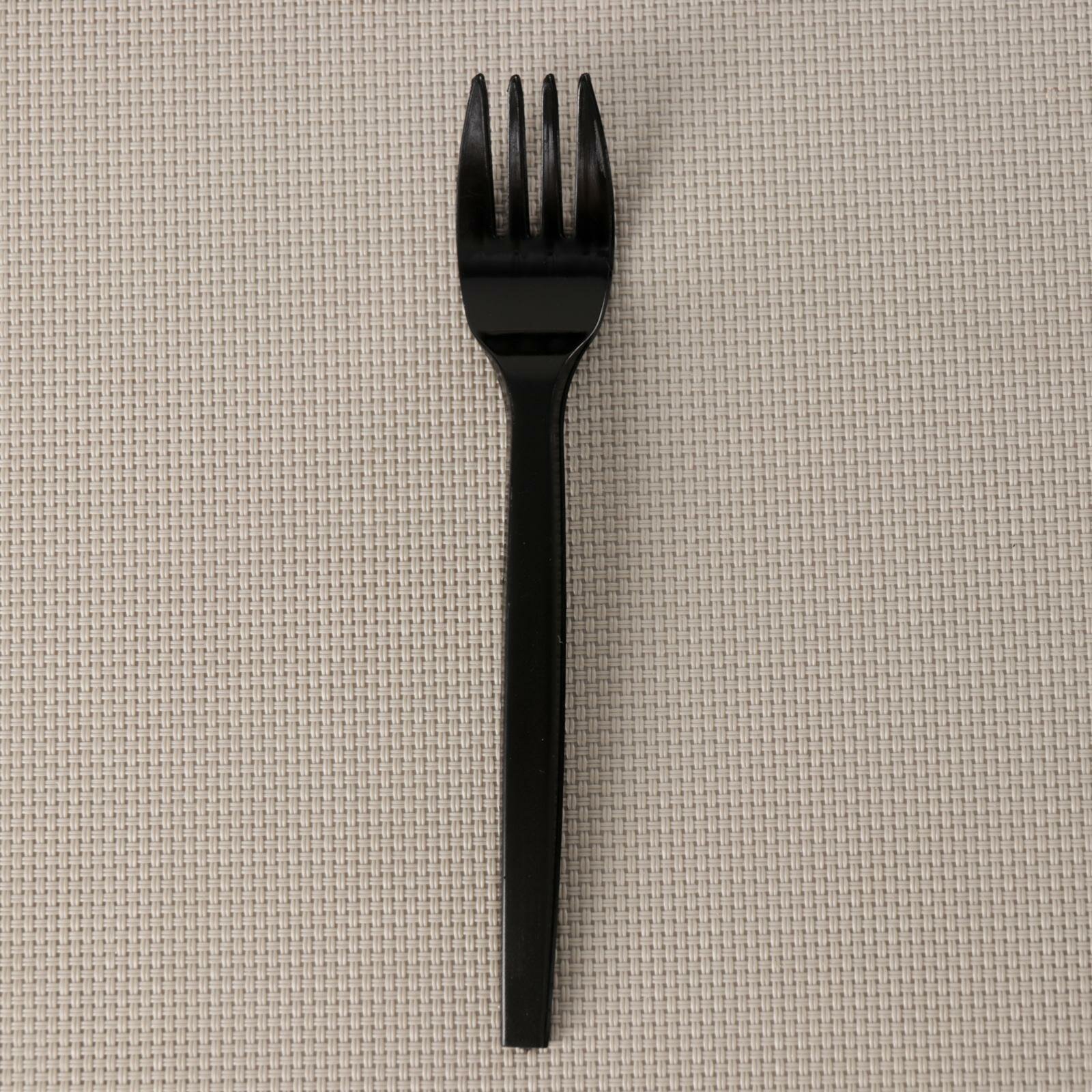 Вилка одноразовая чёрная Доляна, 14 см, флуоресцентный - фотография № 3