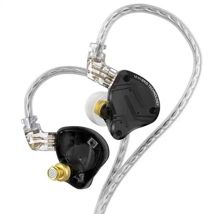 Наушники - KZ ZS10 PRO X - гибридные 1DD+4BA - 20-40 КГц - 29 Ом - 112 дБ - микрофон — фото 1
