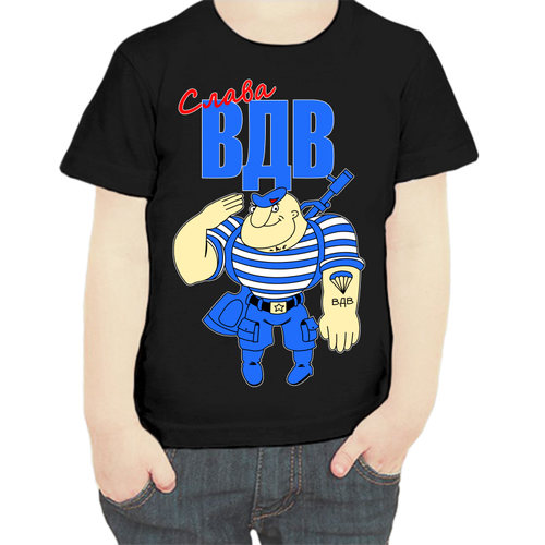 фото Футболка , размер 104, черный нет бренда