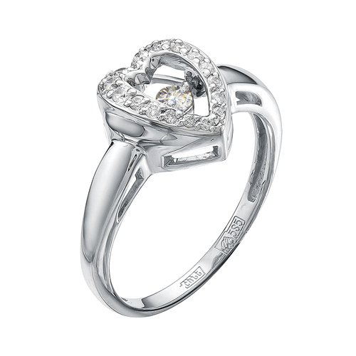 фото Кольцо diamant online, белое золото, 585 проба, бриллиант, размер 17