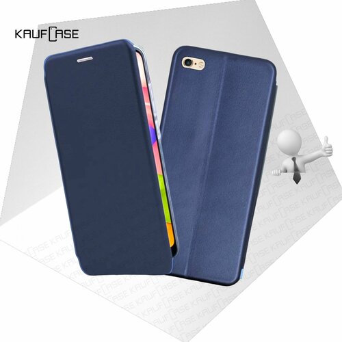 Чехол книжка KaufCase для телефона Apple iPhone 6 Plus/ 6S Plus (5.5), темно-синий. Трансфомер чехол книжка kaufcase для телефона apple iphone 15 plus 6 7 синий трансфомер