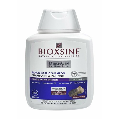 Шампунь против выпадения с черным чесноком для всех типов волос Bioxsine Black Garlic Shampoo