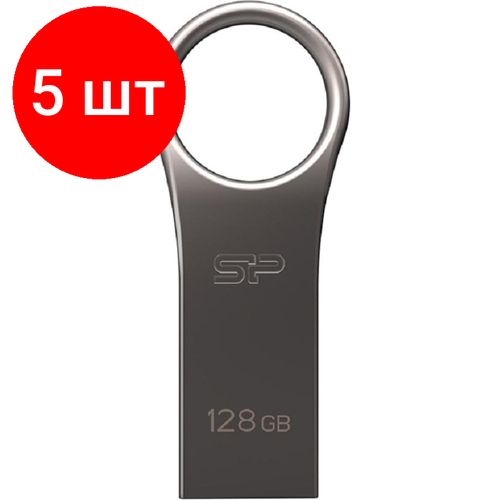 Комплект 5 штук, Флеш-память Silicon Power Jewel J80 128Gb/USB 3.2 (SP128GbUF3J80V1T)