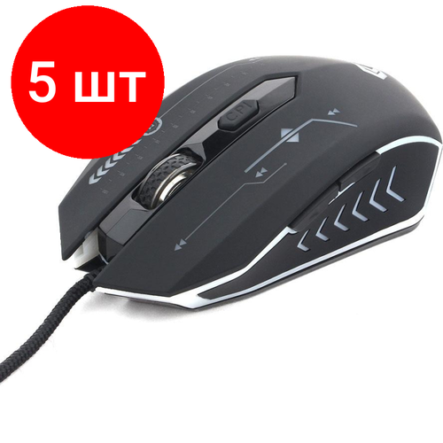 Комплект 5 штук Мышь компьютерная Gembird MG-510 USB черн 6кн 3200DPI 175м игровая 591200₽