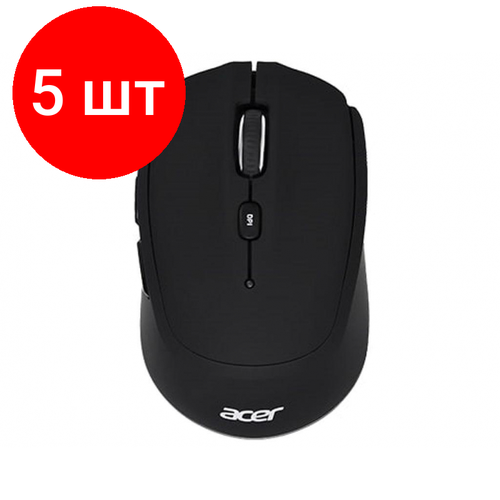Комплект 5 штук Мышь компьютерная Acer OMR050 черный 1015200₽