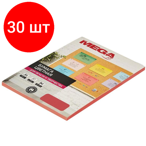 Комплект 30 штук, Бумага цветная ProMEGA jet (А4, 80 г, красный интенсив) 100 л