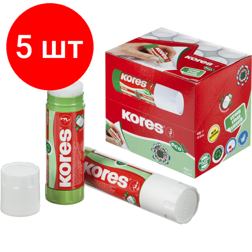 Комплект 5 штук, Клей-карандаш 40г KORES Glue-eco комплект 7 штук клей карандаш 20г kores glue eco