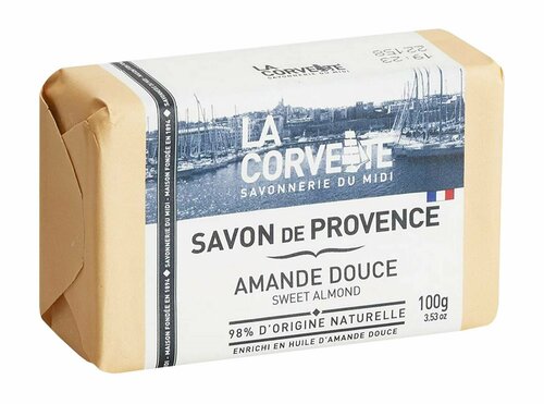 Туалетное мыло c ароматом сладкого миндаля La Corvette Savon de Provence Amande Douce