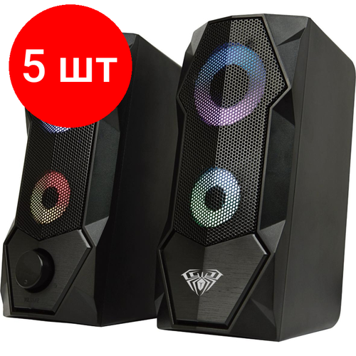 Комплект 5 штук Колонки 20 AULA N-301 35 мм AUX питание USB подсветка 998200₽