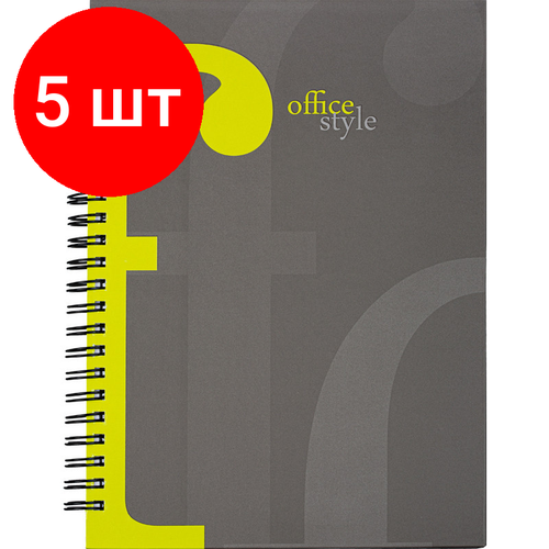 Комплект 5 штук, Бизнес-тетрадь Attache А5 96л клетка спираль твердый переплет тетрадь 96л а5 клетка artspace спорт inside sports 5 штук в упаковке 4 дизайна
