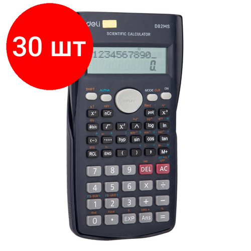 Комплект 30 штук, Калькулятор научный Deli ED82MS темно-синий 10+2-разр. 240 функций яковлев в теория вероятностей и математическая статистика учебное пособие