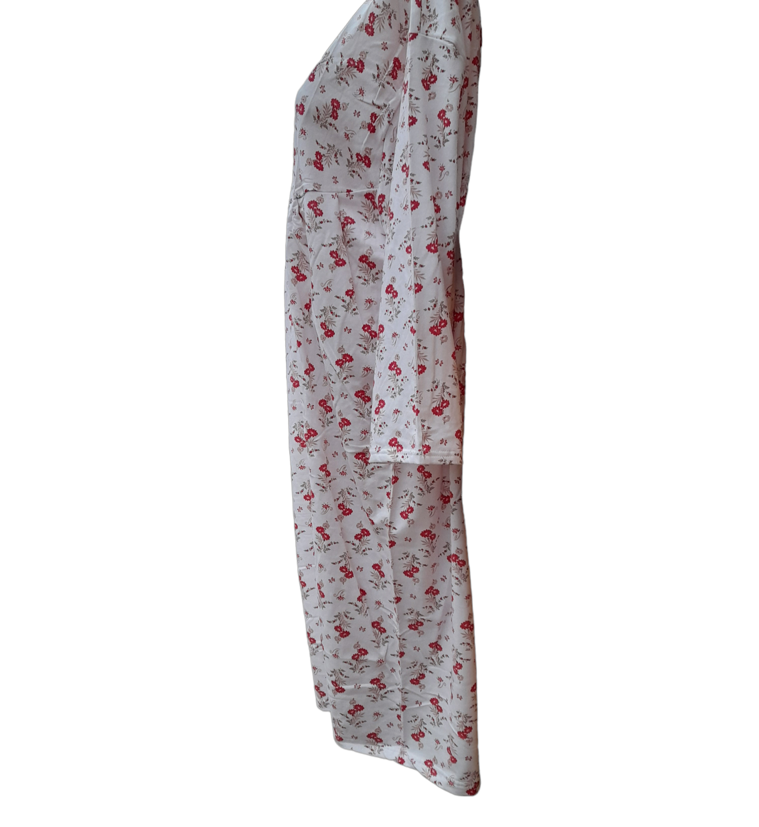 Ночная сорочка женская сейлан с начесом,красный/белый,56-58 размер - фотография № 4