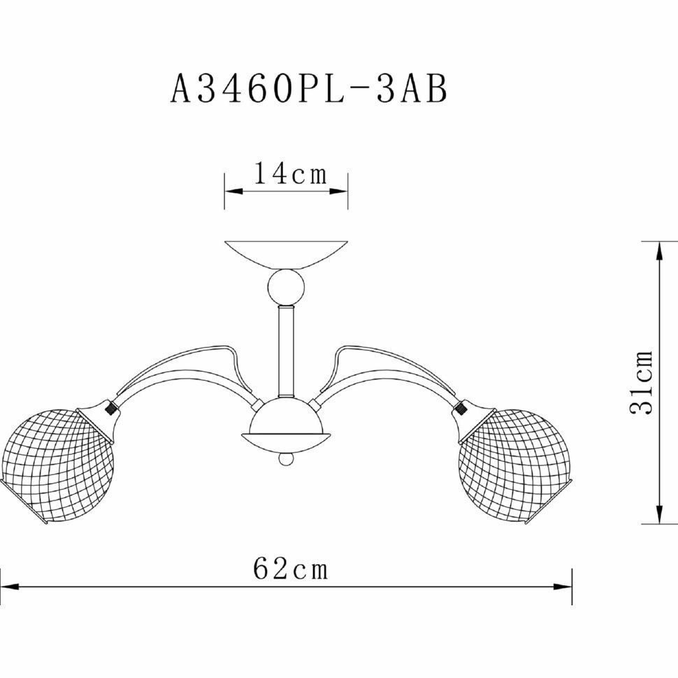 Люстра Arte Lamp WILLOW A3461PL-3AB - фото №17