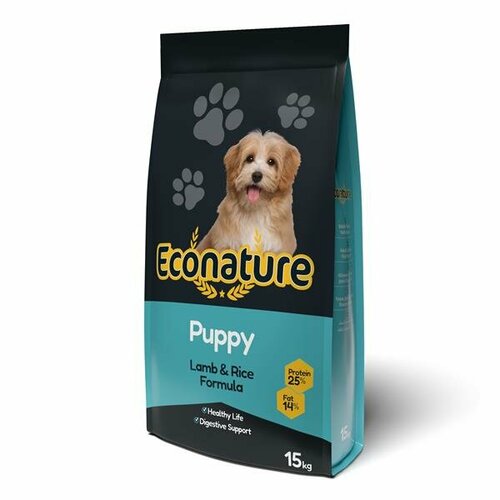 ECONATURE Pappy Lamb & Rice Formula сухой корм для щенков с ягненком и рисом 15кг
