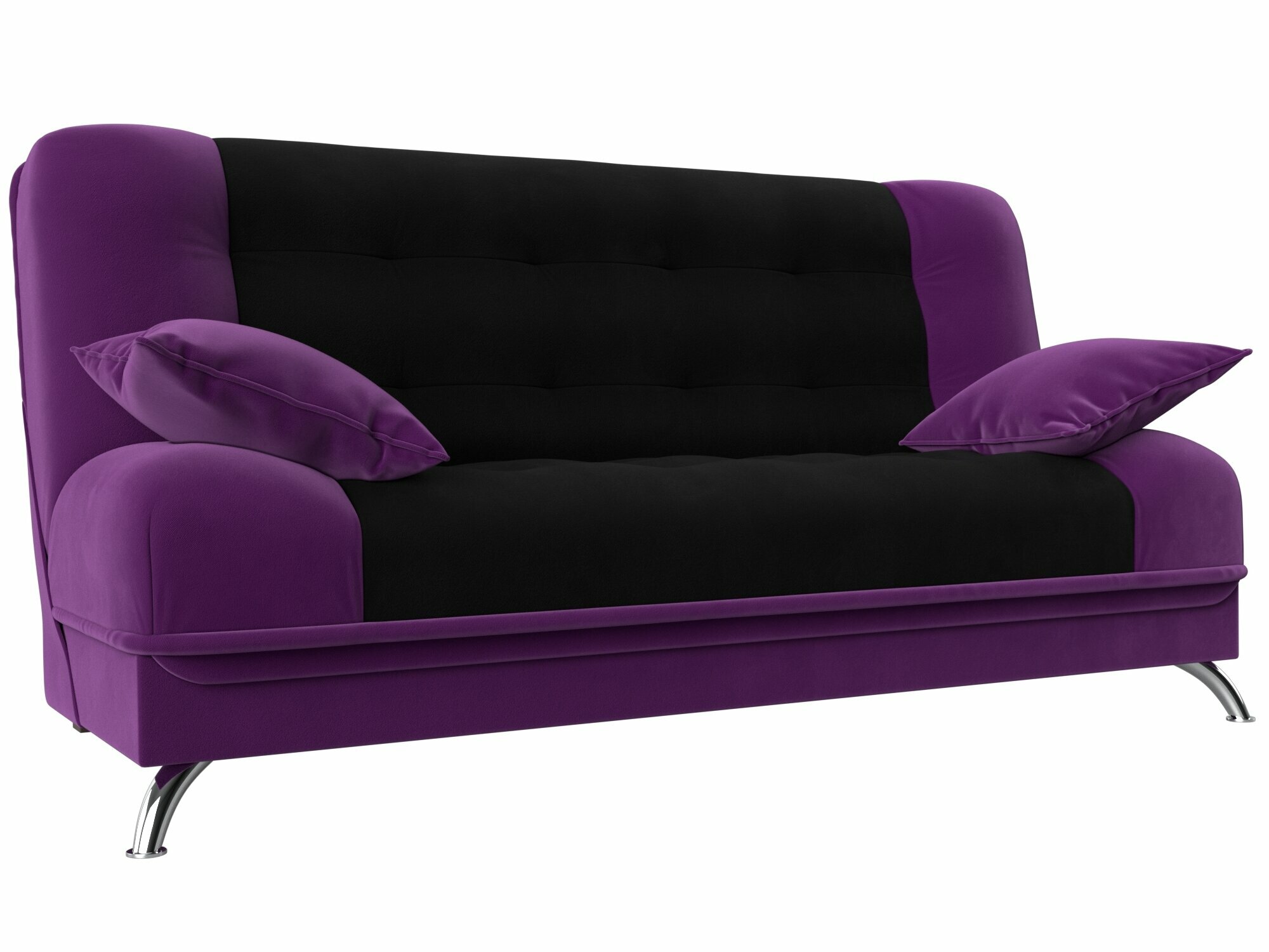 фото Диван-книжка Мебелико Анна микровельвет фиолетовый
