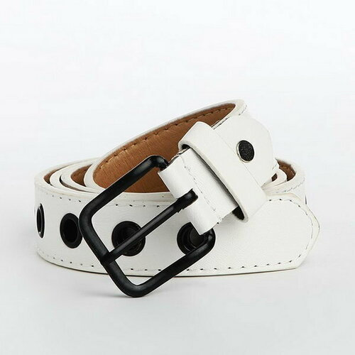 фото Ремень сима-ленд, размер 105, белый сима-лэнд