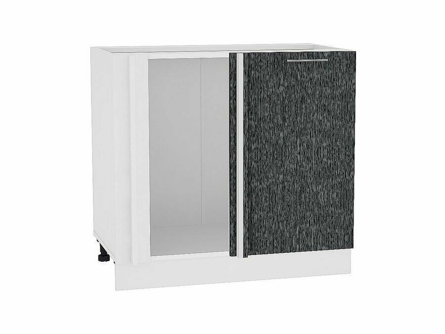 Напольный модуль для кухни Шкаф нижний угловой Валерия-М 816*890*478 Черный металлик дождь / Белый
