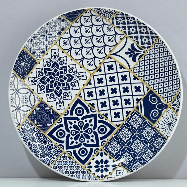 Тарелка керамическая "Марокко", 25.5 см, цвет белый