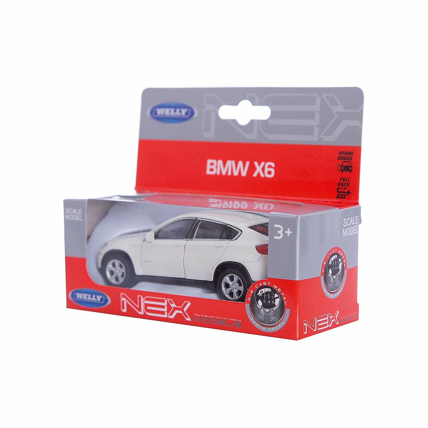 Модель машины 1:34-39 BMW X6 Welly 43617 белый