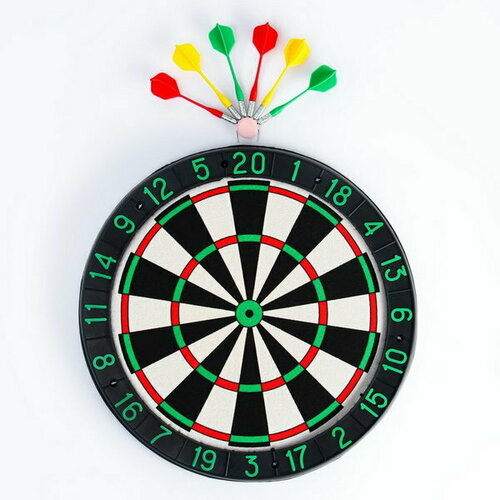 фото Дартс "классический", d-43 см, толщина 3 см, 6 дротиков, дротик 12 x 2 см время игры