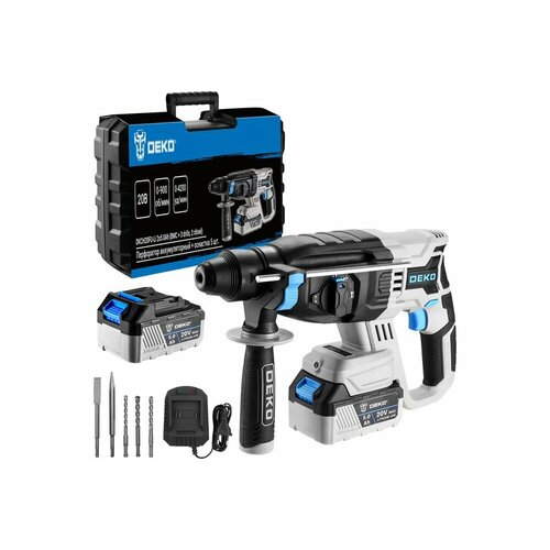 Аккумуляторный перфоратор DEKO DKCH20FU-Li в кейсе оснастка 5 шт 20 В 2x50Ач 063-4419 16140₽