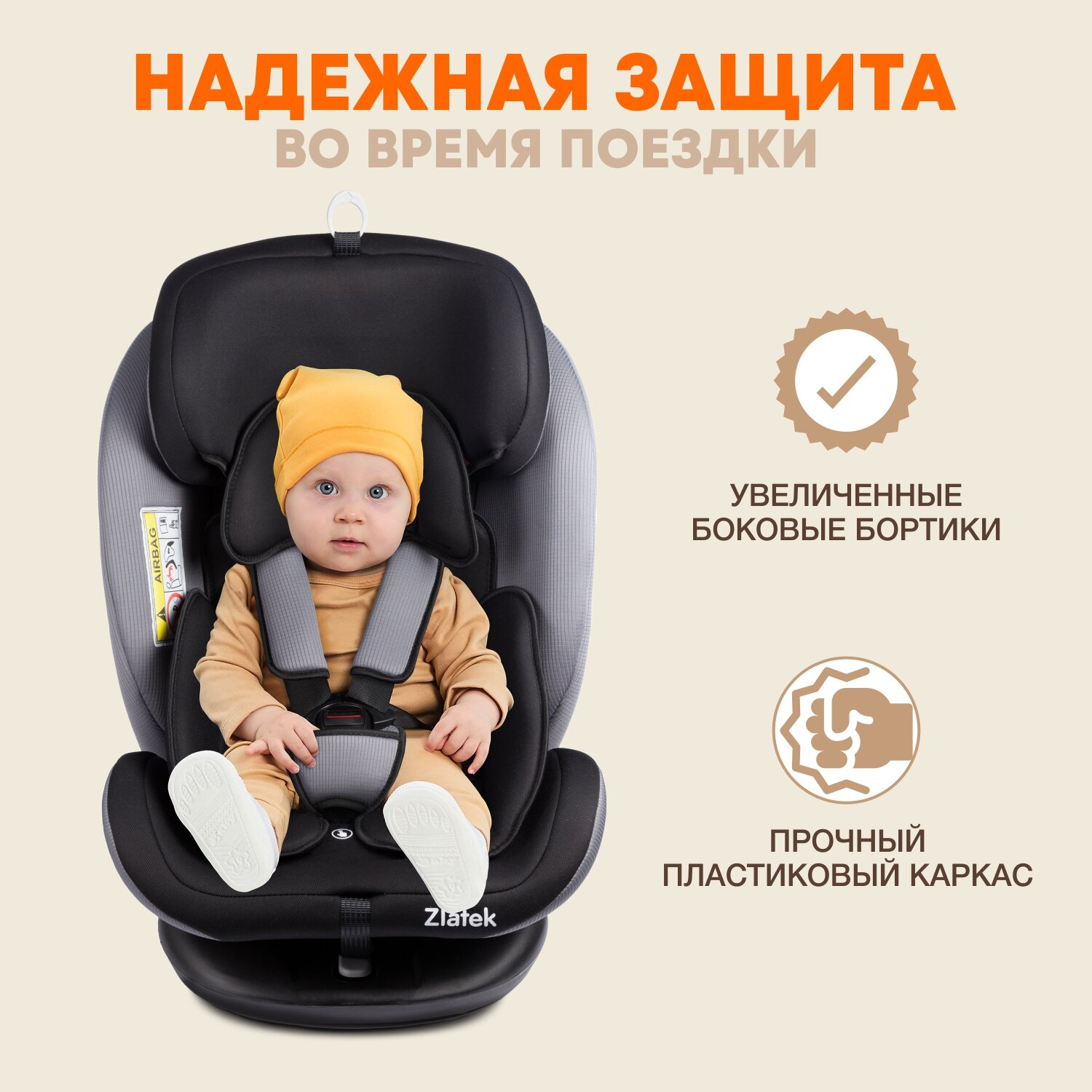 Автокресло детское поворотное с рождения до 12 лет / Isofix / 0+/1/2/3/до 36 кг 0-36кг / 0-12лет