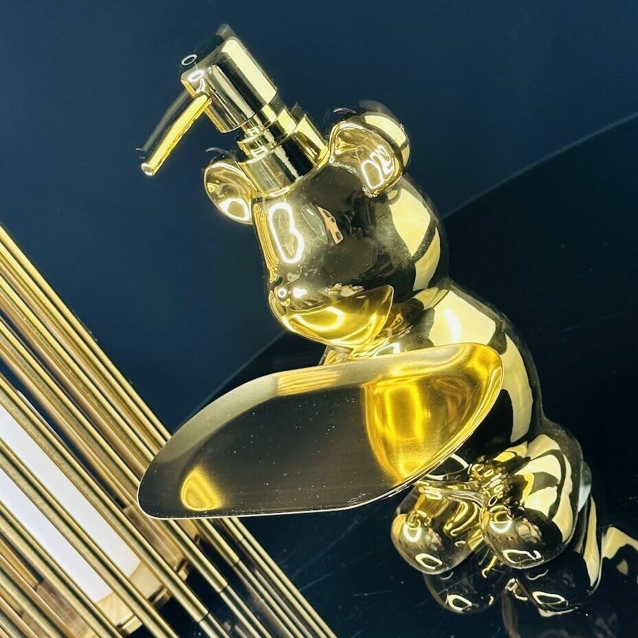 фото Диспенсер с подставкой для мыла Lenardi фарфор