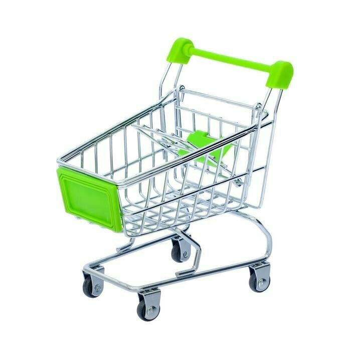 фото Подарки Подставка для канцтоваров "Тележка" зелёного цвета (12 х 11 х 8 см)