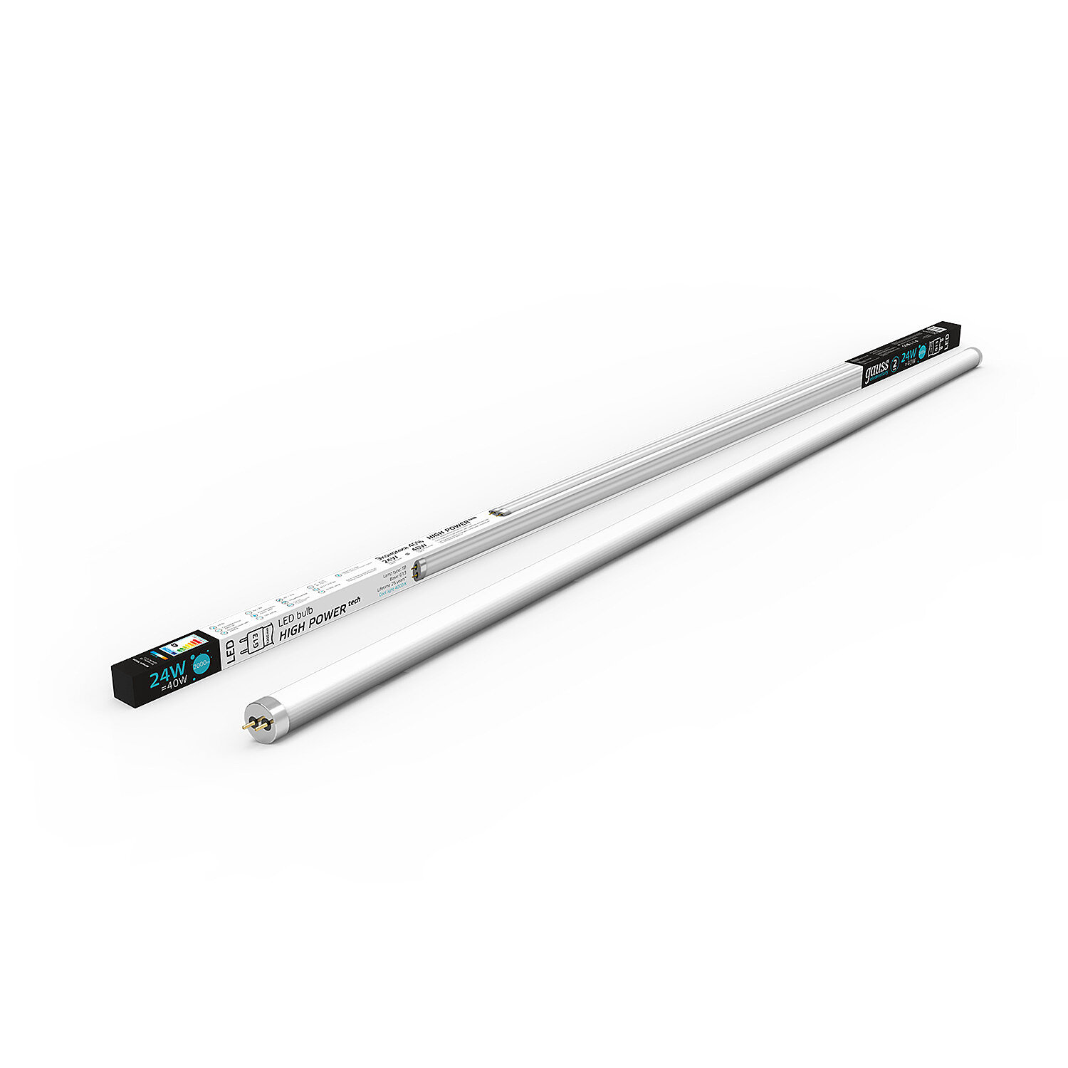 Светодиодная лампа Gauss Elementary T8 24W 2000lm 4000K G13 1200mm стекло LED 1/20