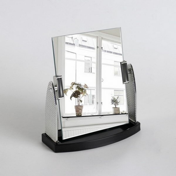 Зеркало настольное, зеркальная поверхность 11.5 x 14.5 см, цвет серебристый