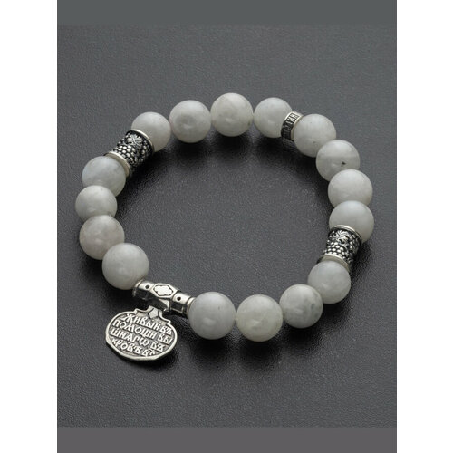 Четки Angelskaya925, серебро, 925 проба, чернение, лунный камень, длина 24 см.