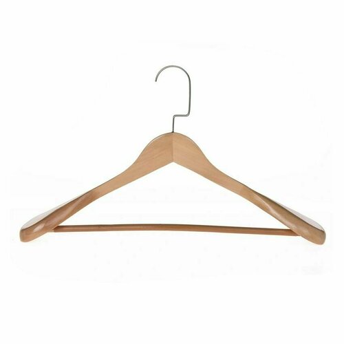 Вешалка Winsun деревянная с широкими плечиками и перекладиной для брюк 4451255 см 781₽