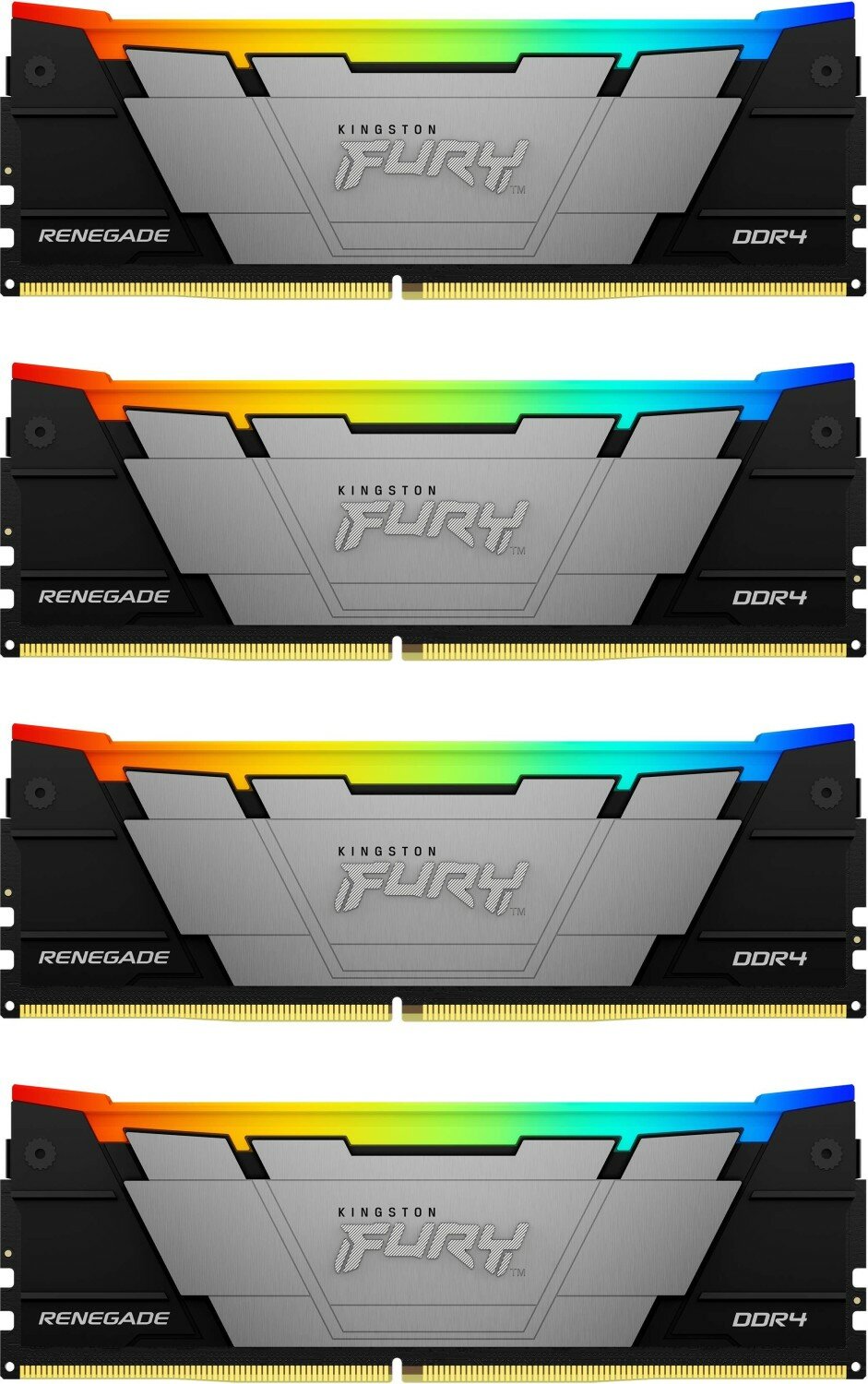 Оперативная память 32Gb DDR4 3200MHz Kingston Fury Renegade RGB (4x8Gb KIT) (KF432C16RB2AK4/32)