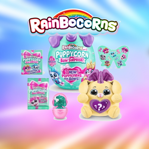 игрушка rainbocorns rainbocorns wild heart surprise s3 в непрозрачной упаковке сюрприз 9215 Игрушка ZURU Rainbocorns Puppycorn BOW SURPRISE яйцо зуру щенок фиолетовый 18 см