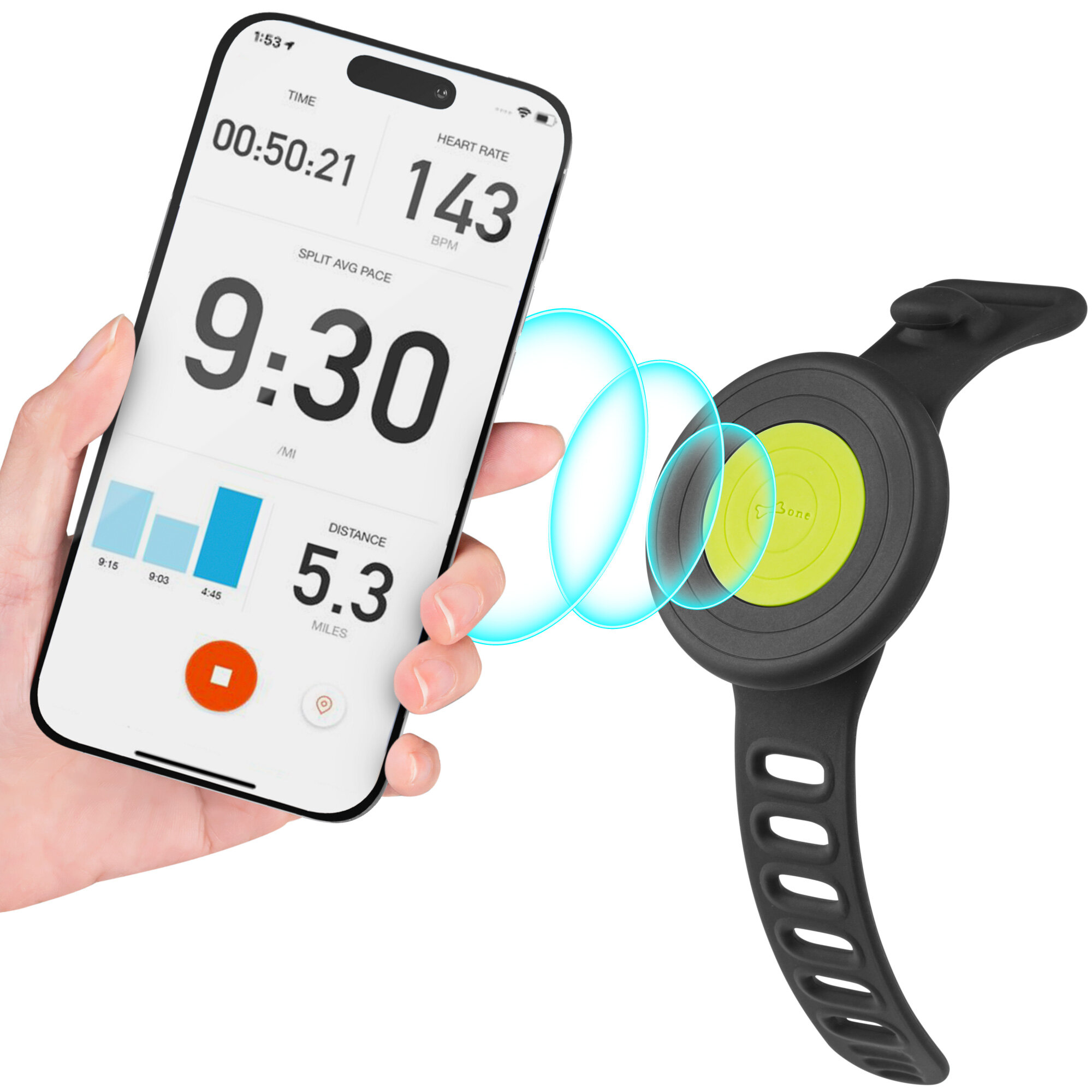 Держатель магнитный для смартфона 07-230110 Magnetic Fitness Phone Mount силиконовый, крепление на руль, черный BONE