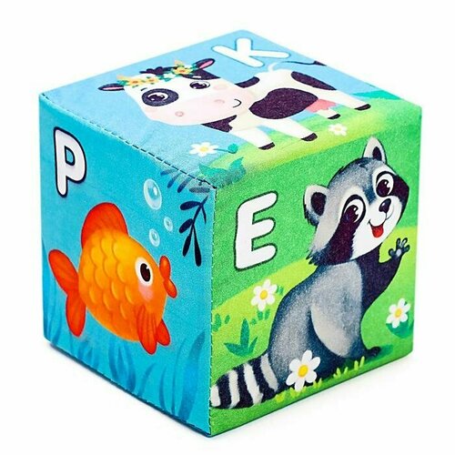 IQ-ZABIAKA Игрушка мягконабивная, кубики «Алфавит», 8 ? 8 см, 6 шт. игрушка для ванной забавные кубики 6 шт yatoya