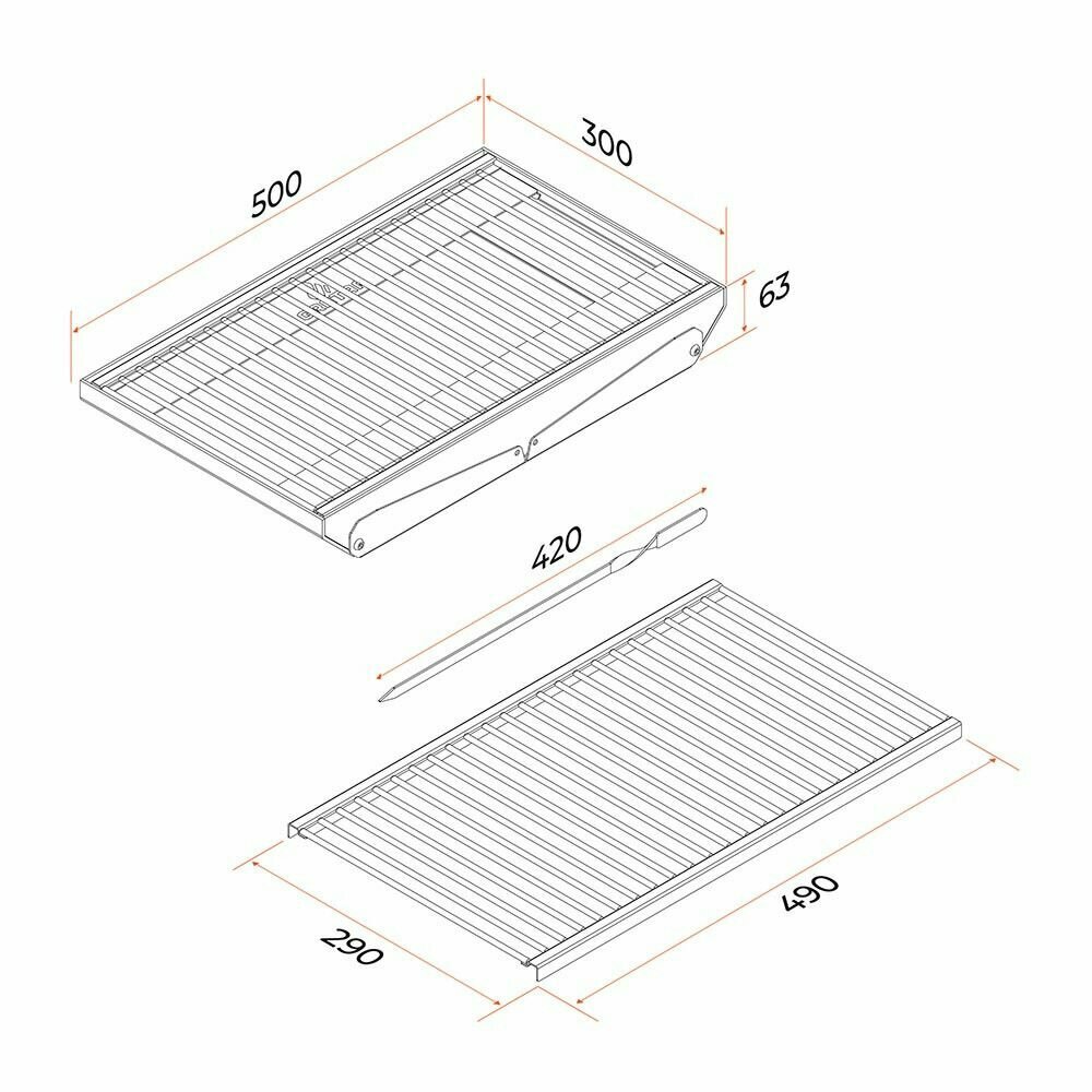 Мангал складной GRATAR MOBILE 3 в 1 55x30x31 см сталь 3 мм - фотография № 4