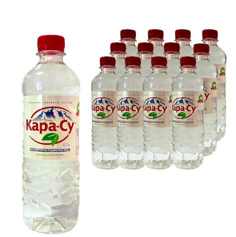 Вода питьевая родниковая "Кара-су" негазированная, 12 шт. по 0,5 л, ПЭТ