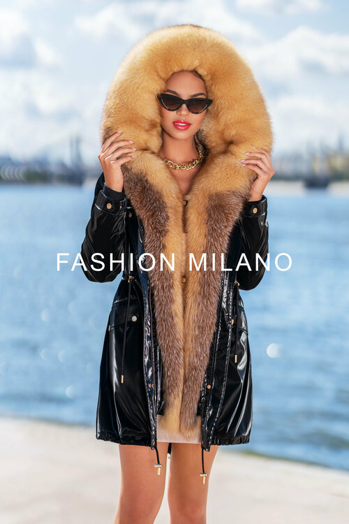 Пуховик Fashion Milano, размер 38, черный