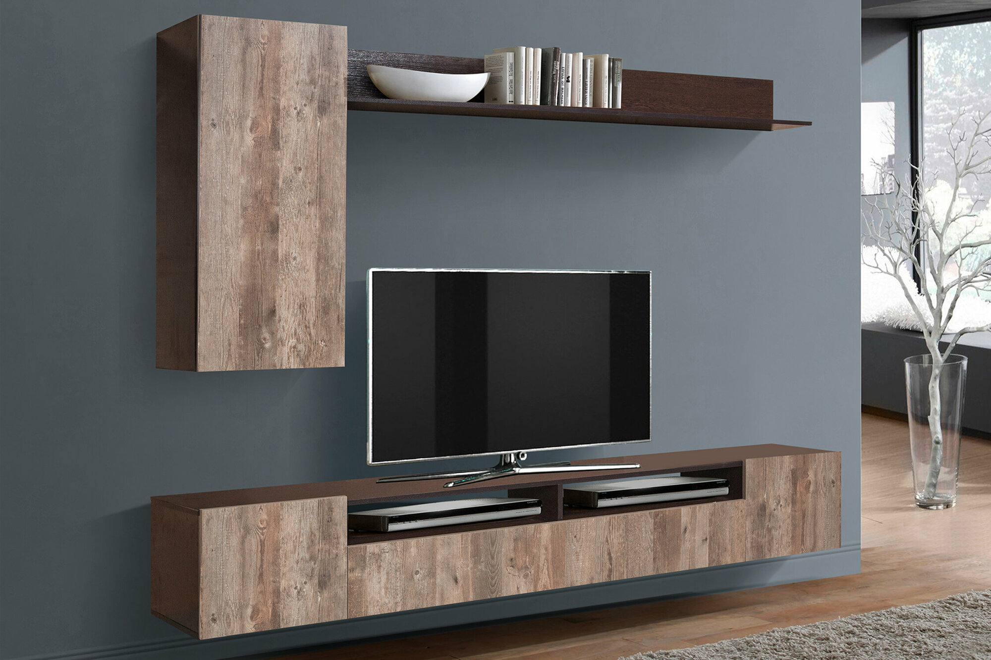 фото Стенка Олимп Прага-2 венге / кейптаун 213x35x170 см