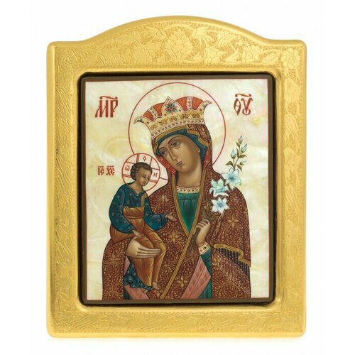 Икона с перламутром Неувядаемый цвет икона божия матерь неувядаемый цвет размер 20x25