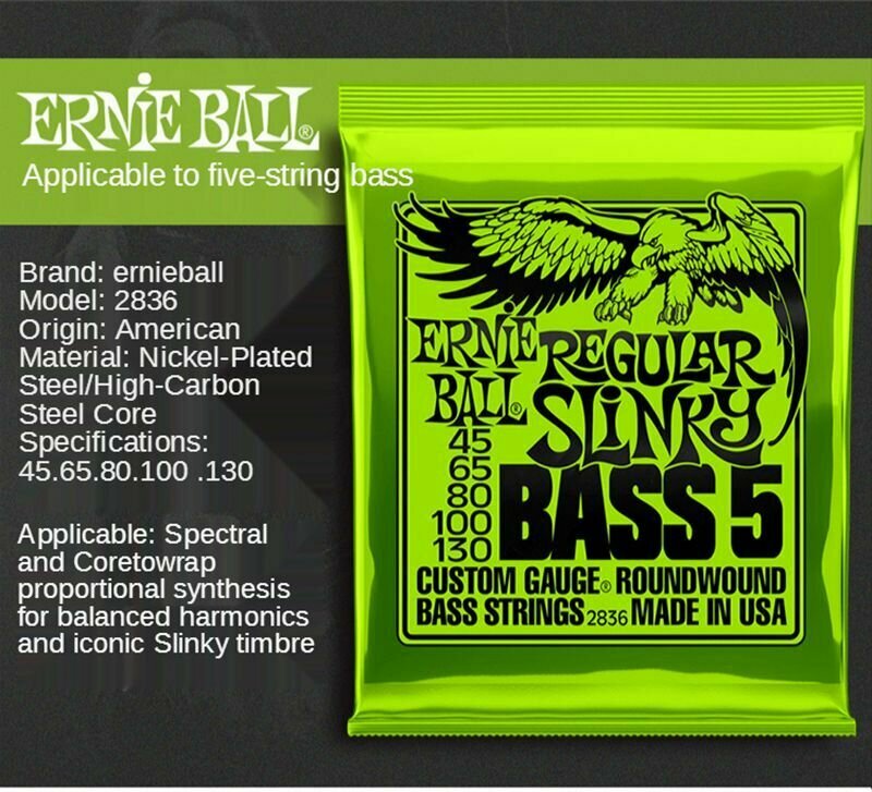 ERNIE BALL 2836 Nickel Wound Slinky Super 45-130 Струны для бас-гитары