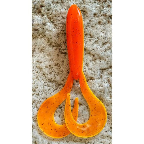 Мягкая крупная силиконовая приманка Pike Frog Ширасу, цвет Оранжево-лимонный/Orange-Lemon, вес 50 гр, уп. 1 шт.